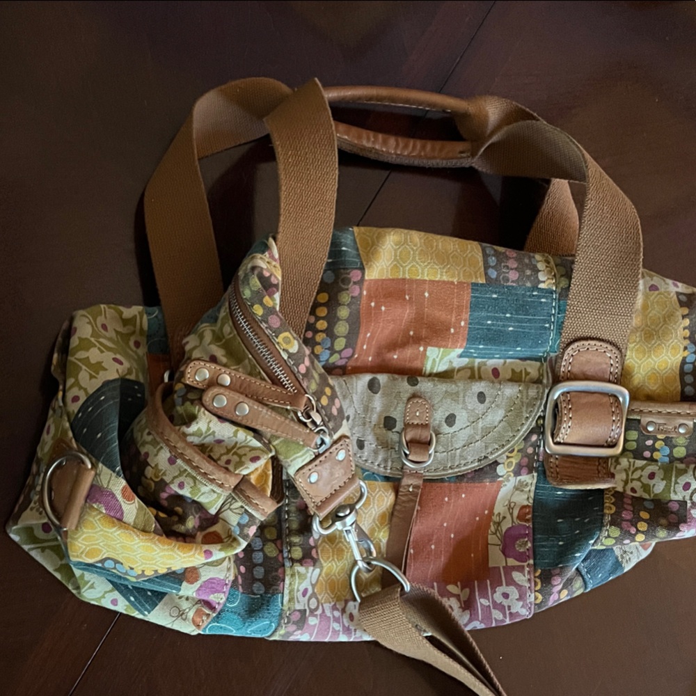 Patchwork Fossil Vintage Tote Bag - Multicolor - Picture 9 of 11